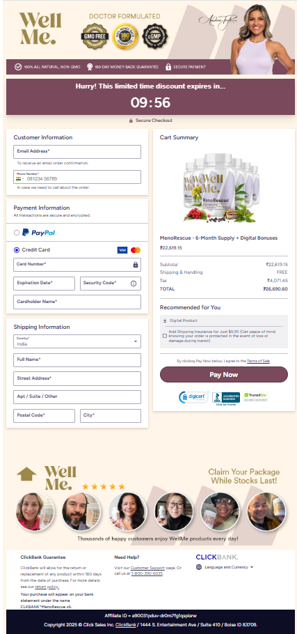 MenoRescue order page